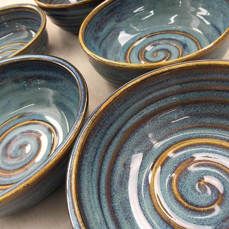 Michelle Bow Ceramics Koru Ring Dish Blue Earth image number 1